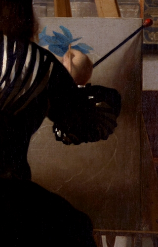 ヨハネス・フェルメール 《絵画芸術》 1666年～67年頃 油彩/キャンバス 120cm×100cm ウィーン美術史美術館 部分