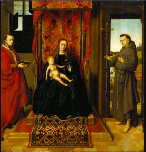 ぺトリス・クリストゥス 《聖母子と聖ヒエロニムス、聖フランチェスコ》 1457年